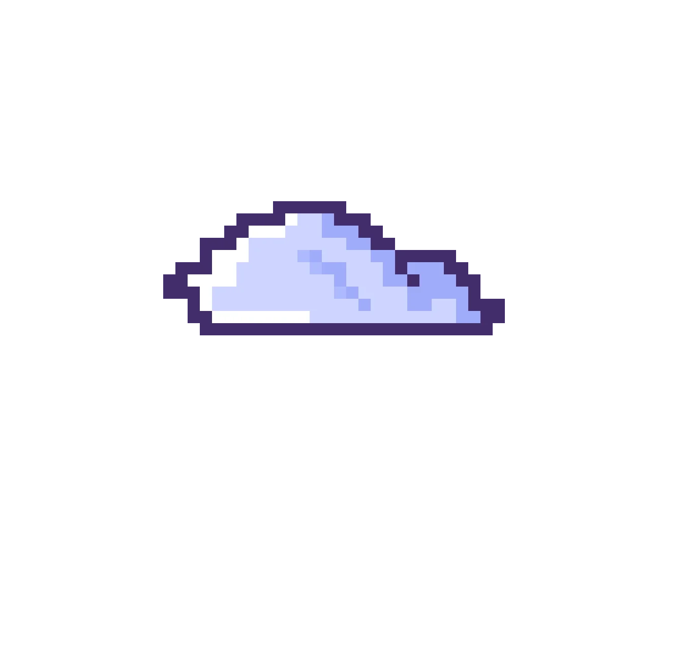 Pixel-art mountain icon