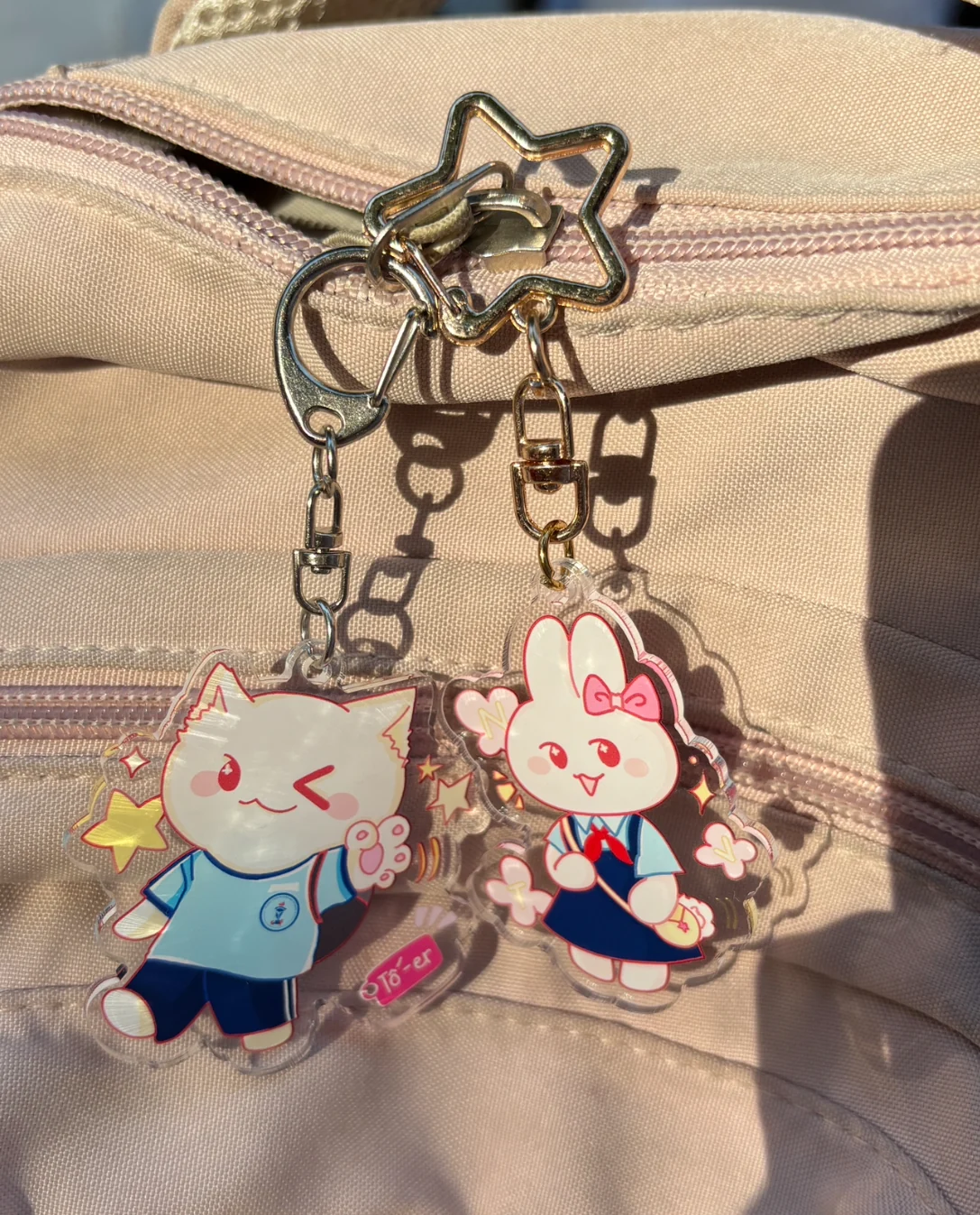 Finished cat and rabbit keychains