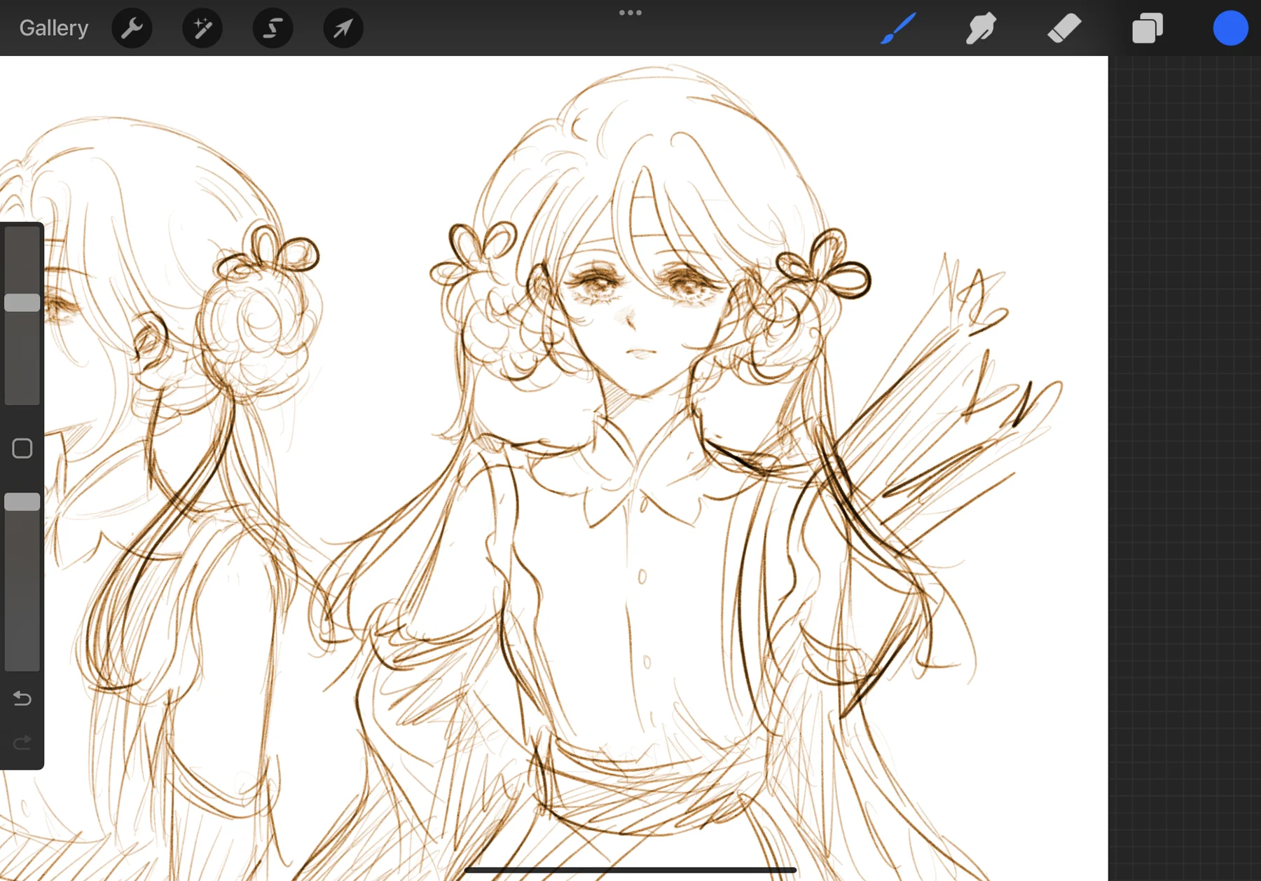 Character studies with floral details