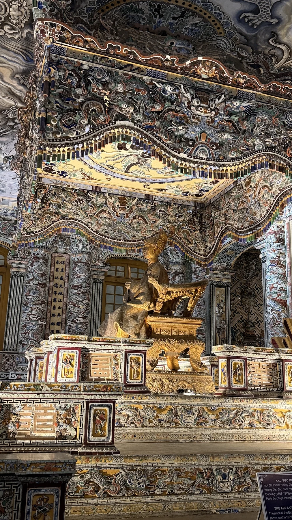 Decorative interior details documented at Khải Định’s tomb, Huế.